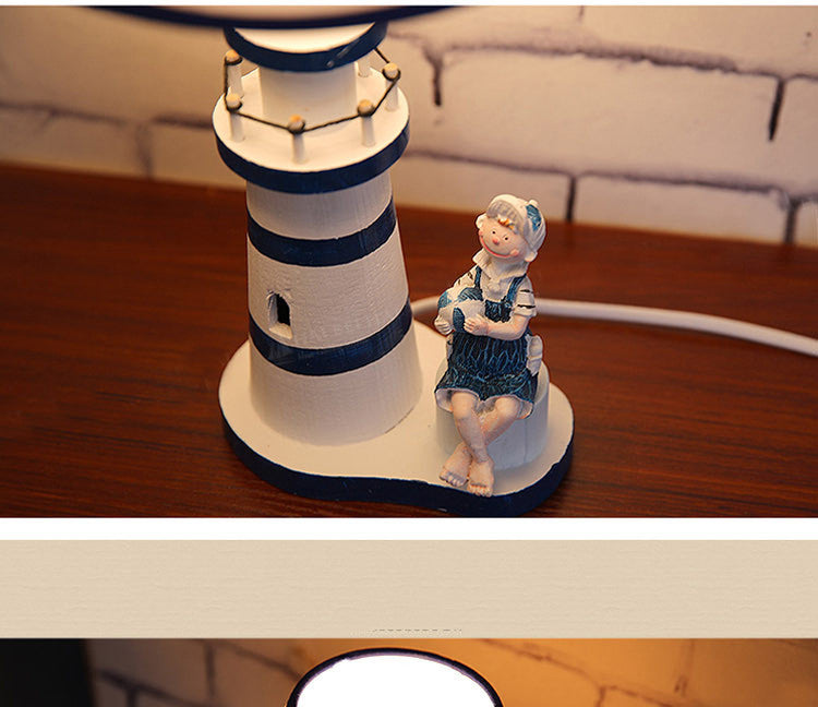 Creative Wooden Lighthouse Dimmable Table Lamp